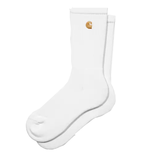 CARHARTT WIP CHASE SOCKS | WHITE - GOLD