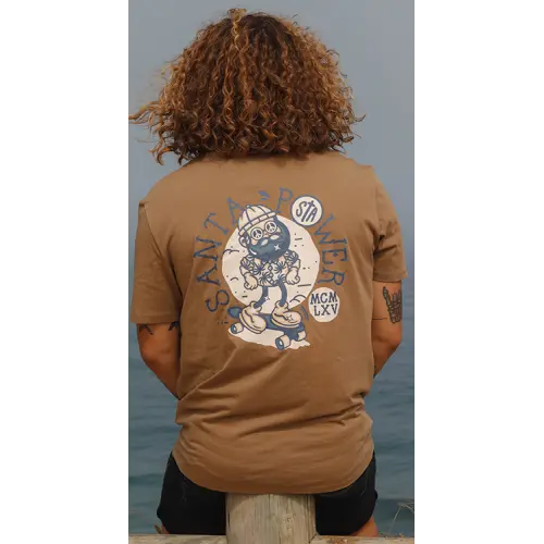 SANTA CRUZ STA SANTA POWER SKATE VELHA GUARDA | T-SHIRT | DARK CAMEL