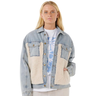 RIP CURL CRUISIN SHERPA DENIM JAC | WHASHED BLUE