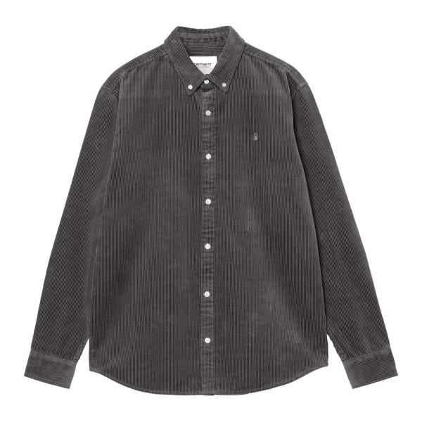 CARHARTT L/S MADISON CORD SHIRT 100% COTTON CORDUROY 8 WALES 9.1 OZ | GRAPHITE