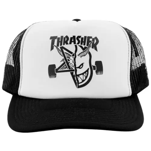 TRASHER X SPITFIRE CAP TRASH E BURN | BLACK / WHITE
