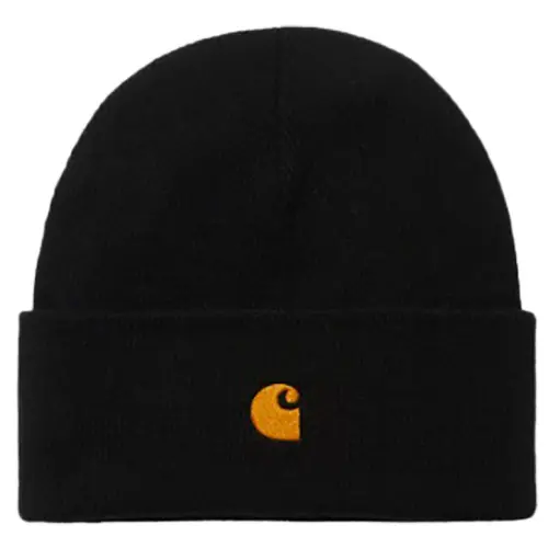 CARHARTT CHASE BEANIE | BLACK - GOLD