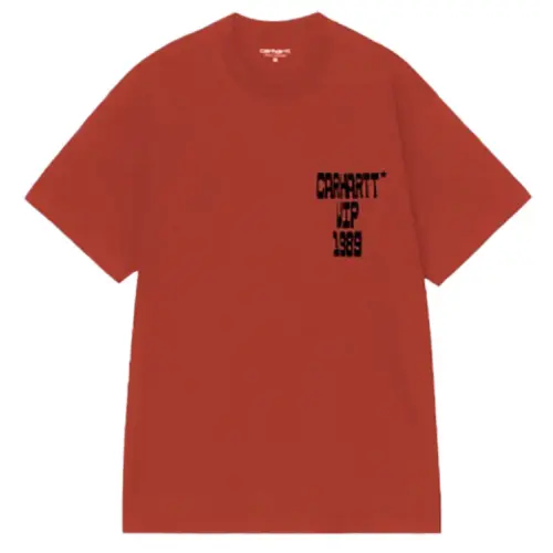 CARHARTT S/S BLOCKS T-SHIRT ORGANIC COTTON SINGLE JERSEY 200GM | OXIDE RED
