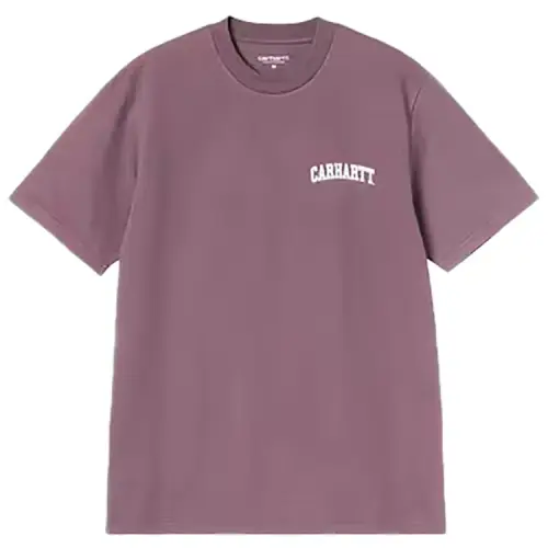 CARHARTT S/S UNIVERSITY SCRIPT T-SHIRT 100% ORGANIC COTTON SINGLE JERSEY 230GM | PHLOX WHITE