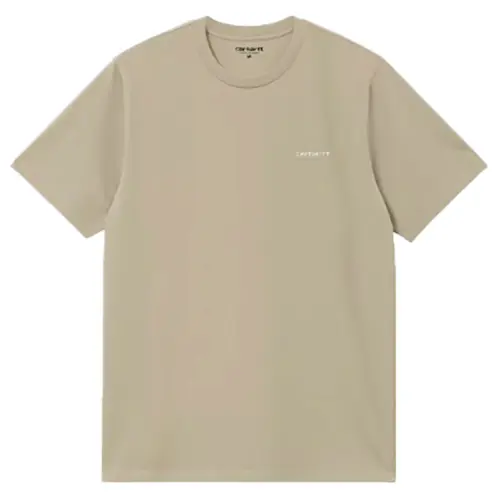 CARHARTT S/S SCRIPT EMBROIDERY T-SHIRT COTTON SINGLE JERSEY 190GM | BARCHAN WHITE