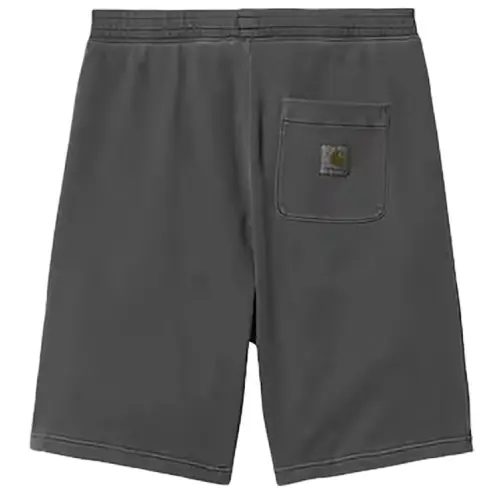 CARHARTT NELSON SWEAT SHORT COTTON 370GM | BLACK GARMENT DYED