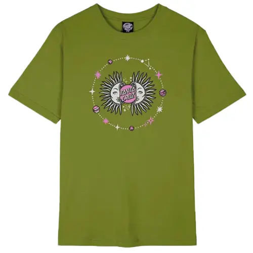 SANTA CRUZ WOMANS T-SHIRT SPLIT SUN ORBIT | PESTO