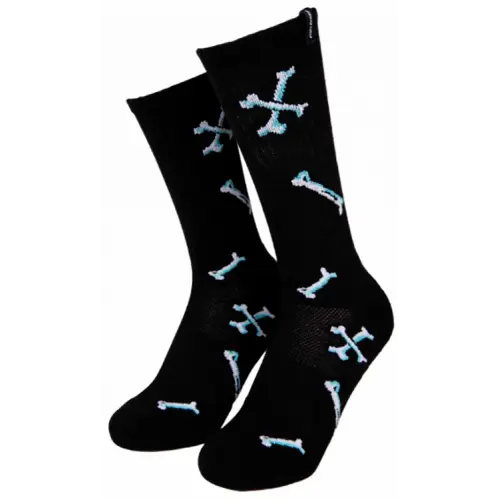 SANTA CRUZ SOCKS SALBA BONES | BLACK /WHITE