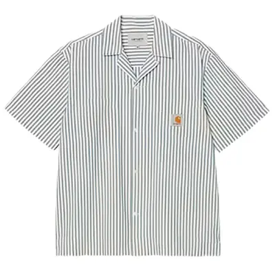 CARHARTT S/S LEAVEL SHIRT COTTON / POLIESTER 3.7OZ LEAVEL STRIPE | BLUE RIVER WAX