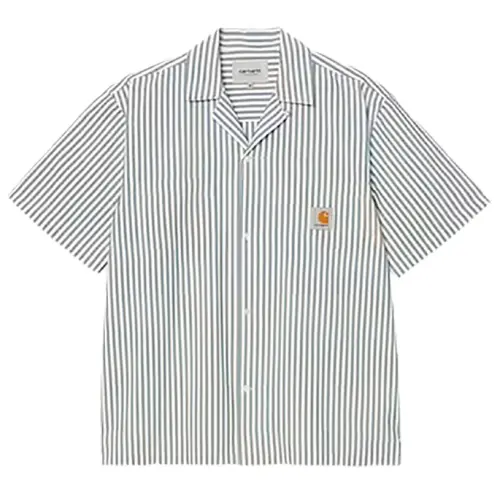 CARHARTT S/S LEAVEL SHIRT COTTON / POLIESTER 3.7OZ LEAVEL STRIPE | BLUE RIVER WAX
