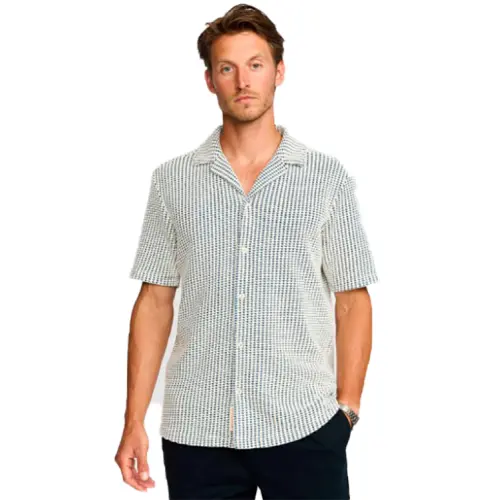 REVOLUTION SHORT SLEEVED CUBAN SHIRT | OFF WHITE